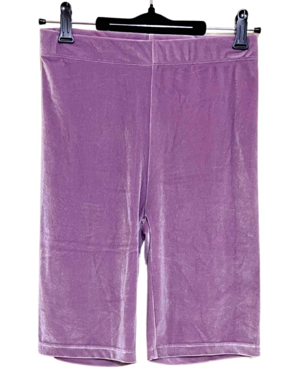 Fabletics Velour Violet Purple Pastel Y2K Soft Girl 9" Biker Shorts – S
